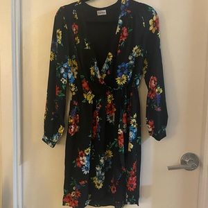 Brigitte Bailey Multicolor Floral Faux Wrap Dress
